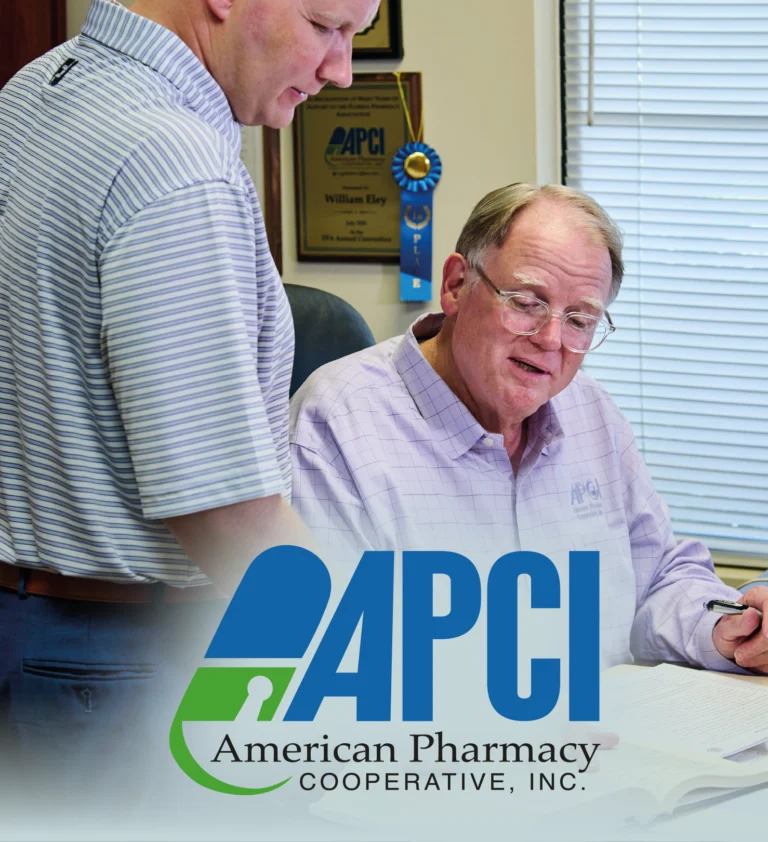APCI Director of Professional Affairs Bruce Harris and Director of Legislative Affairs Bill Eley review legislation at APCI headquarters in Bessemer, Ala.