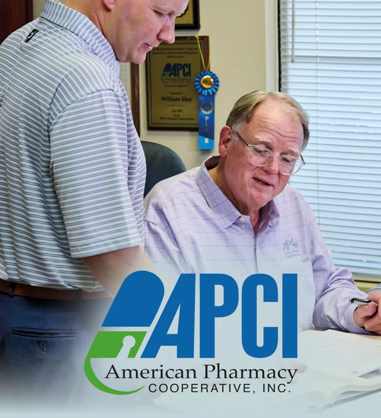 APCI Director of Professional Affairs Bruce Harris and Director of Legislative Affairs Bill Eley review legislation at APCI headquarters in Bessemer, Ala.